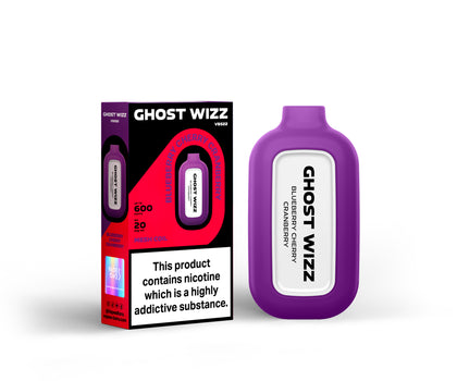 Vapes Bars Ghost Wizz Blueberry Cherry Cranberry Product With Box