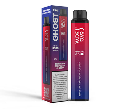 Vapes Bars Ghost Pro 3500 Blueberry Raspberry Cherry Product With Box