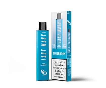 Vapes Bars Lady Mary Blueberry Product and Box