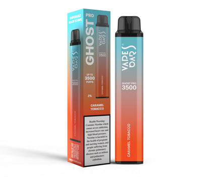 Vapes Bars Ghost Pro 3500 Caramel Tobacco Product With Box