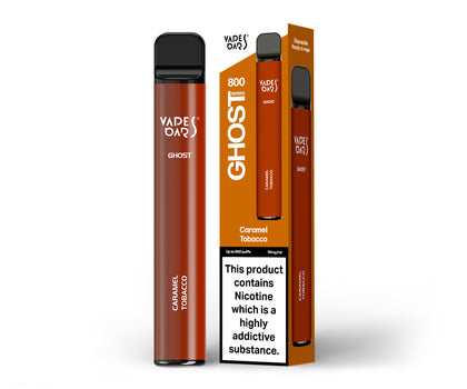 Vapes Bars Ghost 800 Caramel Tobacco Product With Box
