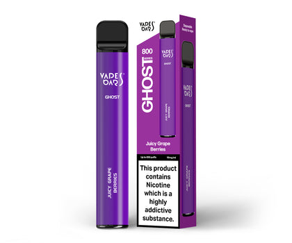 Vapes Bars Ghost 800 Juicy Grape Berries Product With Box