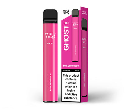 Vapes Bars Ghost 800 Pink Lemonade Product With Box
