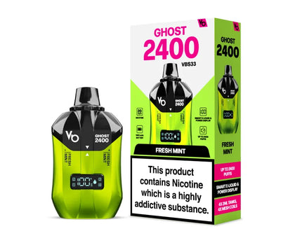 Vapes Bars Ghost 2400 Fresh Mint Product with Box