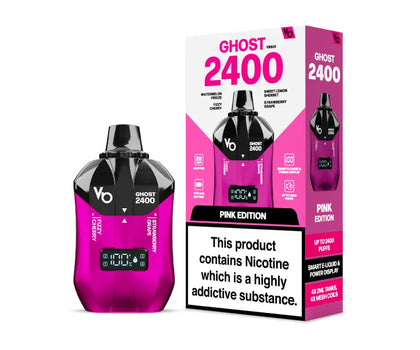 Vapes Bars Ghost 2400 Pink Edition Product with Box